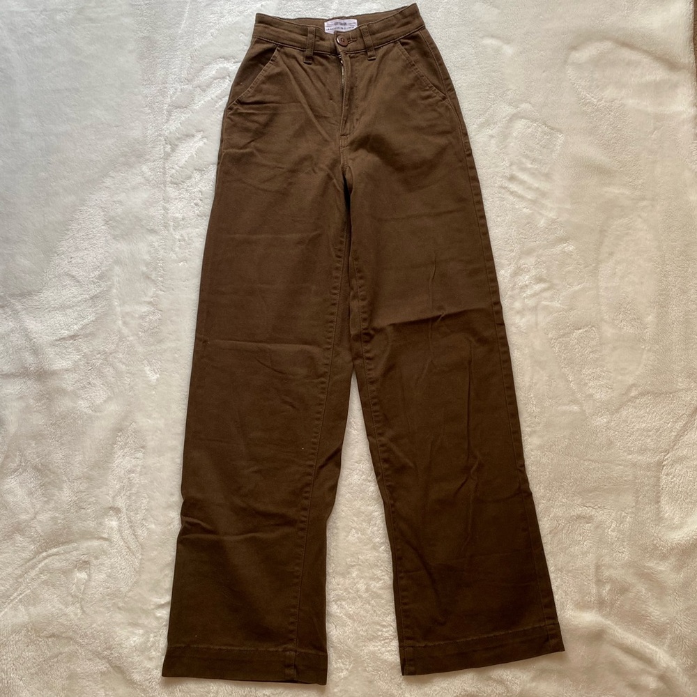 Cotton On Chocolate Brown High Waisted Wide Leg Pants Size 0 Skater Baggy 90s